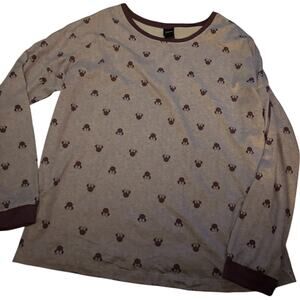 Disney Minnie Mouse Cozy Pajama Set, Purple Brushed Knit, Women's Large